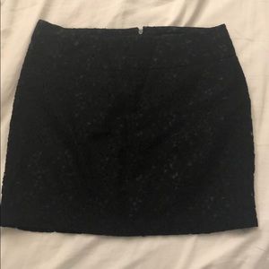 Black Mini Lace Sheath Skirt